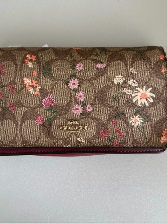 Coach Handbags - Coach Signature Floral Continental Wallet - Brown, Pink, Cream